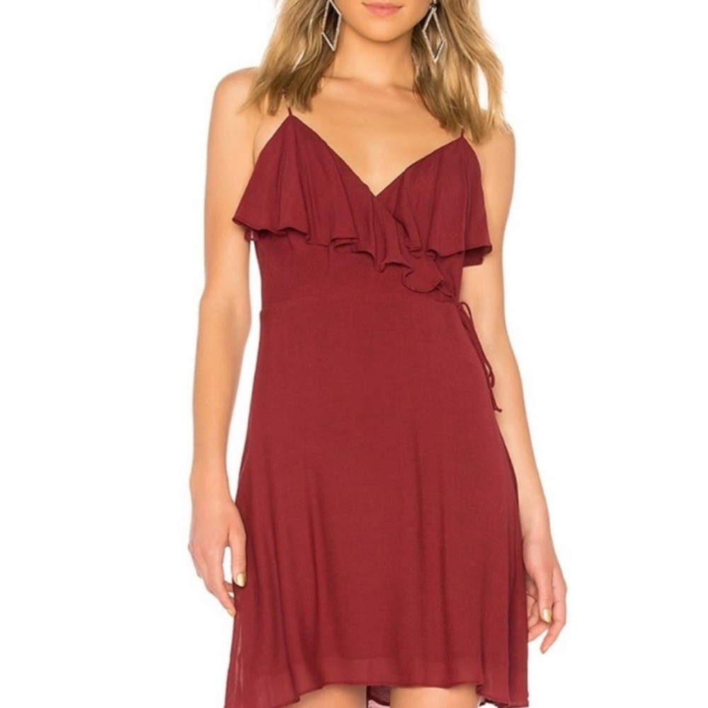 NWT Bailey 44 burgundy wrap dress